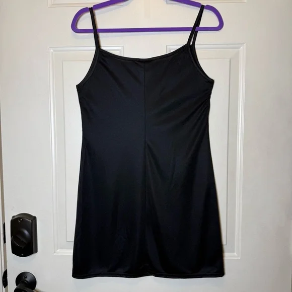 Jalete Y2K Vintage Black Spaghetti Strap Slip Dress Sz M USA Made - Picture 2 of 10